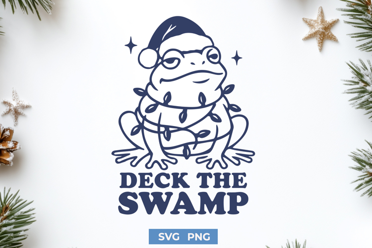 Deck the Swamp SVG | Funny Frog Christmas Holiday SVG PNG