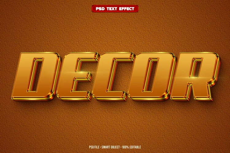 Decor 3D editable text effect