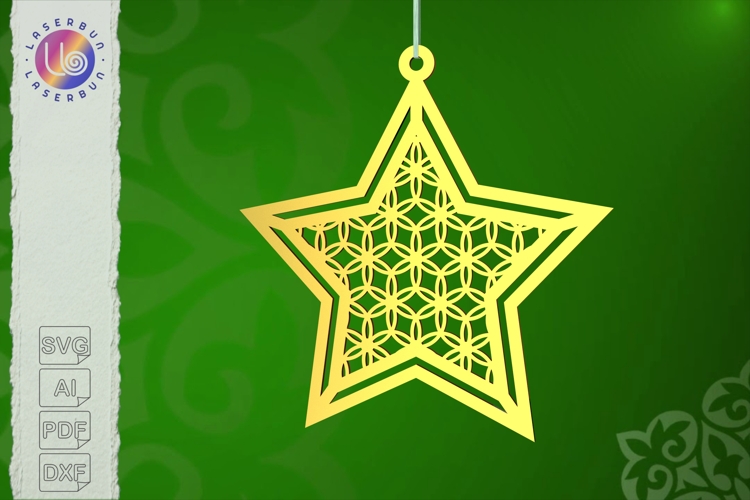 Islamic Star Ornament SVG Eid Laser Cut Hanging