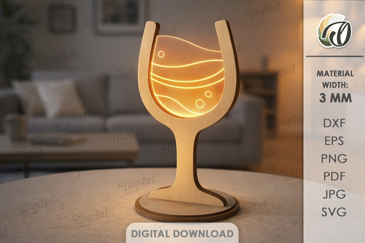 3D Decorative Acrylic Led Lamp Laser Cut. Night Lamp SVG