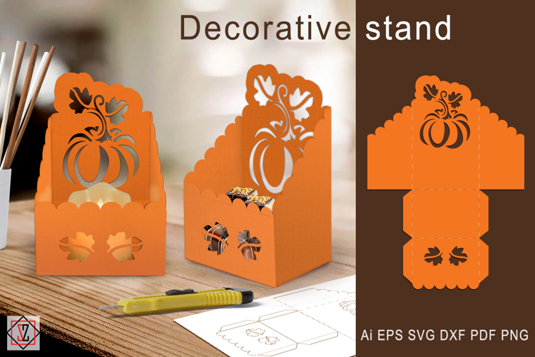 Decorative autumn stand/box. Paper crafts