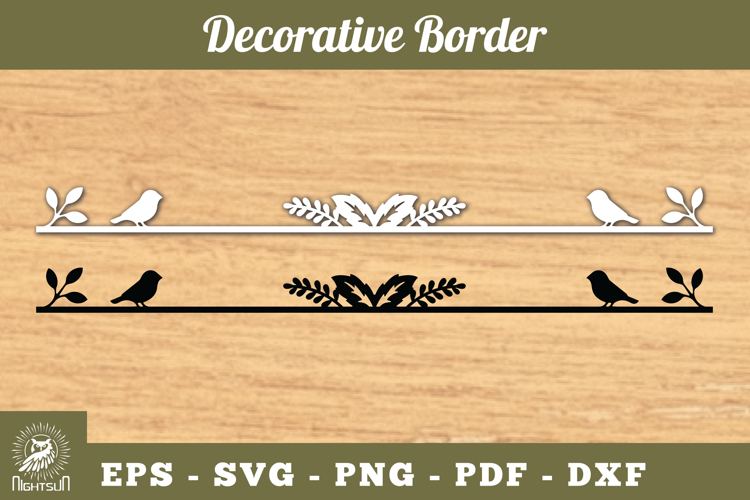 Decorative Birds Border SVG example image 1