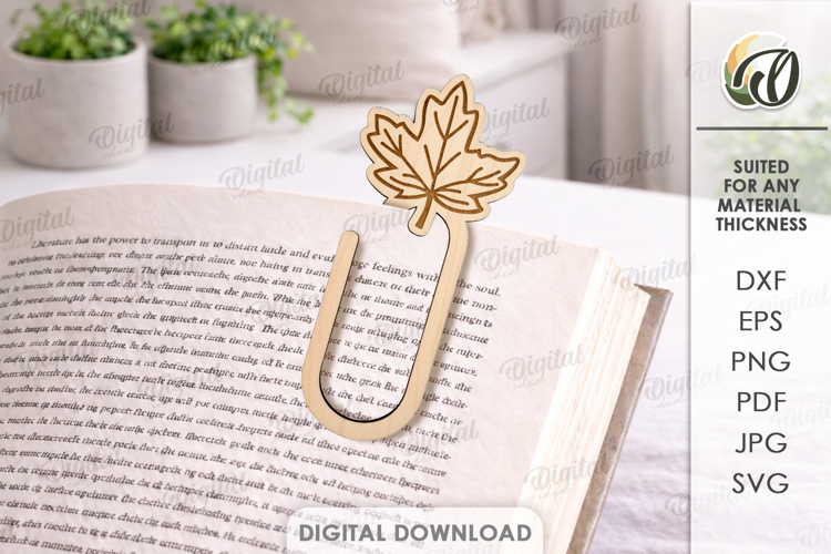 Decorative Bookmark Laser Cut. Paper Clip Bookmark SVG