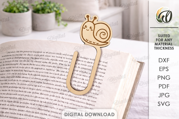 Decorative Bookmark Laser Cut. Paper Clip Bookmark SVG