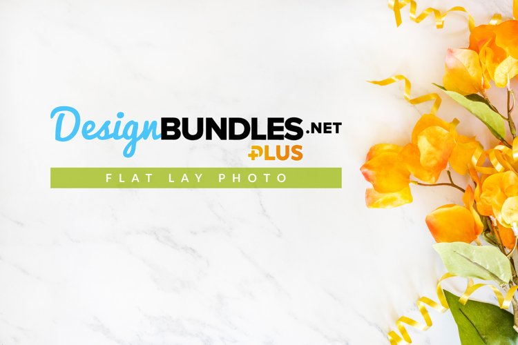 Flatlay image of Decorative Bougainvillea and ribbons
