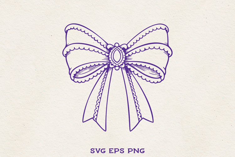 Mardi Gras Bow SVG | Decorative Carnival Ribbon Clipart