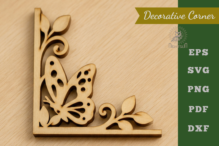 Decorative Butterfly Lasercut Corner SVG