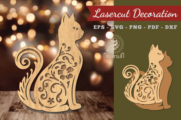 Decorative Cat Lasercut Decoration