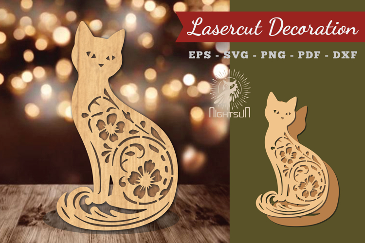 Decorative Cat Lasercut Decoration