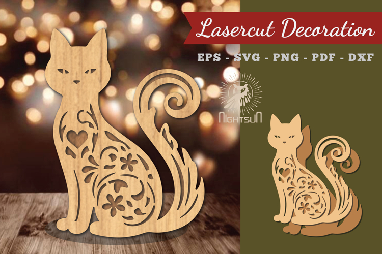 Decorative Cat Lasercut Decoration