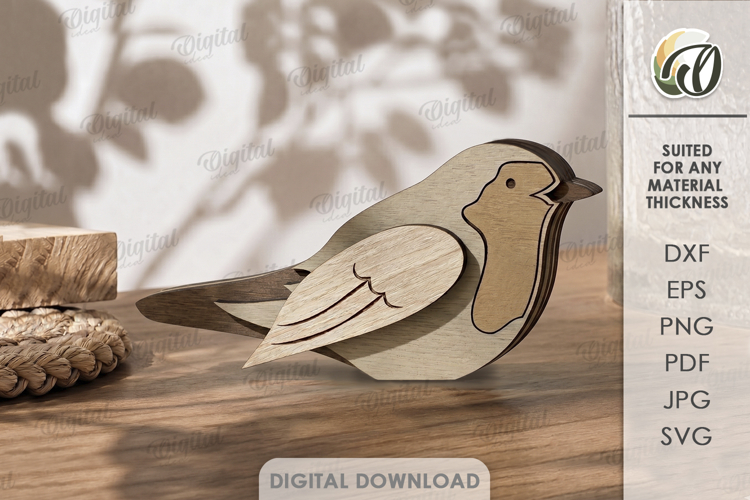 Decorative Bird Stand Laser Cut. Home Shelf Sitter Decor