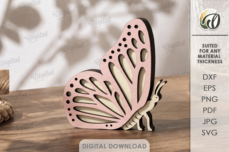 Decorative Butterfly Stand Laser Cut. Home Shelf Sitter