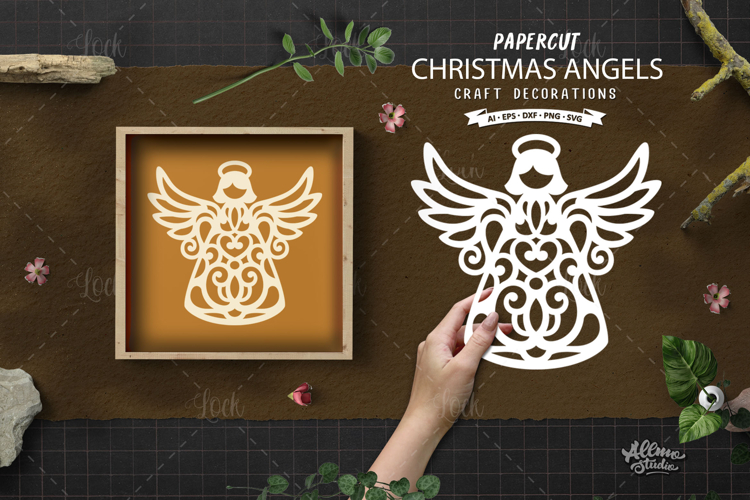Christmas Angel Papercut SVG