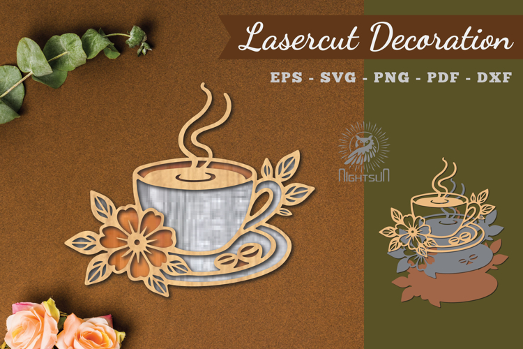Decorative Coffee Lasercut Decoration