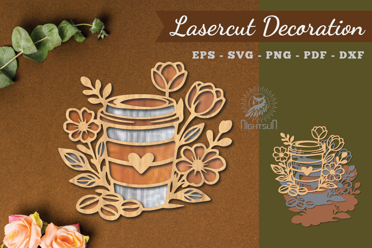 Decorative Coffee Lasercut Decoration