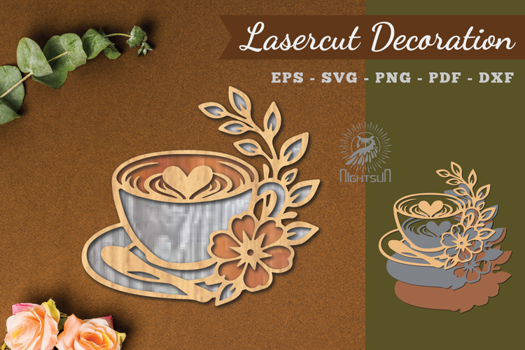 Decorative Coffee Lasercut Decoration
