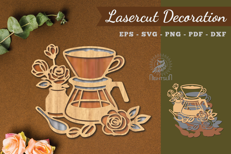 Decorative Coffee Lasercut Decoration
