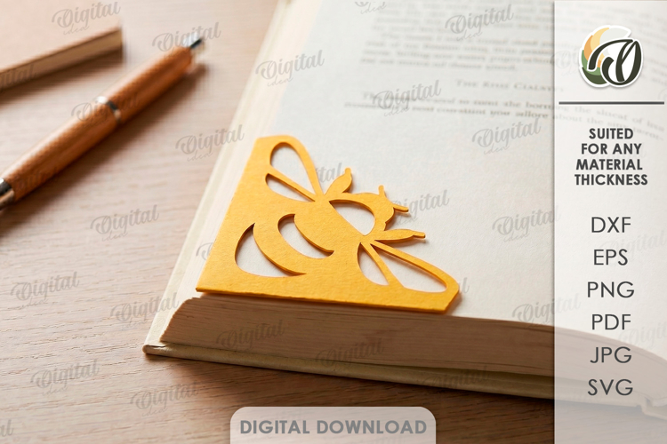 Bee Corner Bookmark Paper Cut. Corner Bookmark SVG