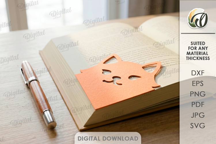 Cat Corner Bookmark Paper Cut. Corner Bookmark SVG