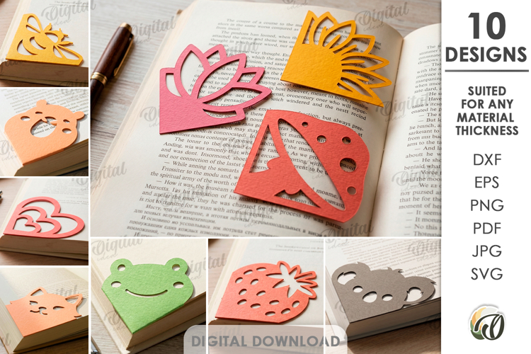 Decorative Corner Bookmarks Bundle Paper Cut. Bookmark SVG