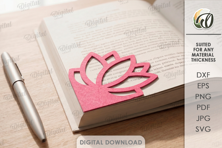 Flower Corner Bookmark Paper Cut. Corner Bookmark SVG