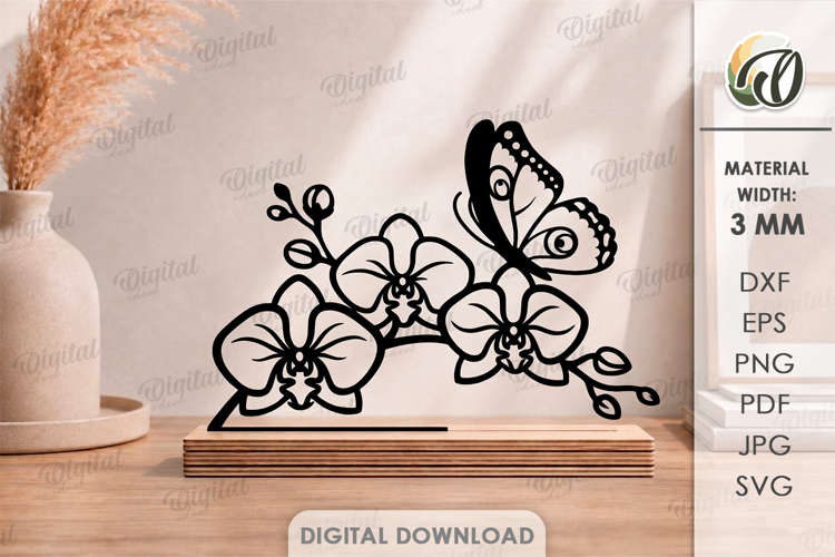 Floral Stand Decor Laser Cut. Standing Home Decor SVG