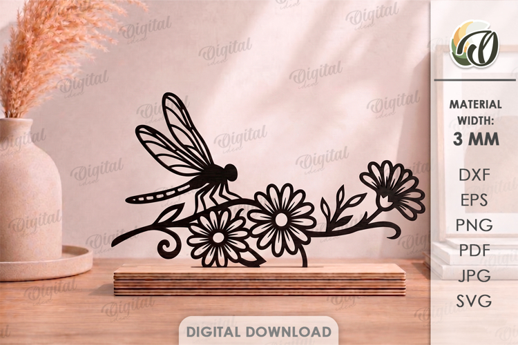 Floral Stand Decor Laser Cut. Standing Home Decor SVG