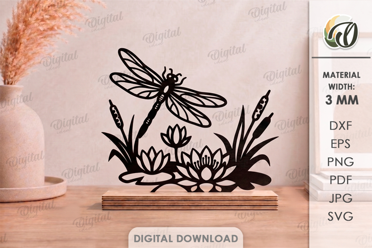 Floral Stand Decor Laser Cut. Standing Home Decor SVG