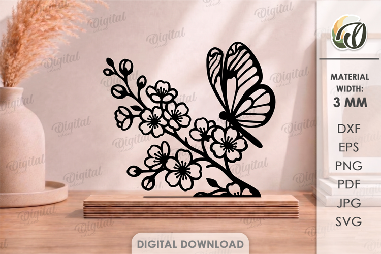 Floral Stand Decor Laser Cut. Standing Home Decor SVG