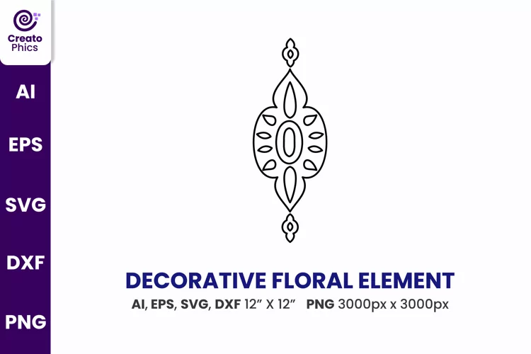 Decorative floral element vector svg clipart 2