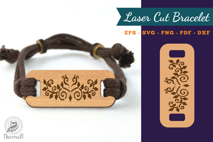 Decorative Floral Lasercut Bracelet