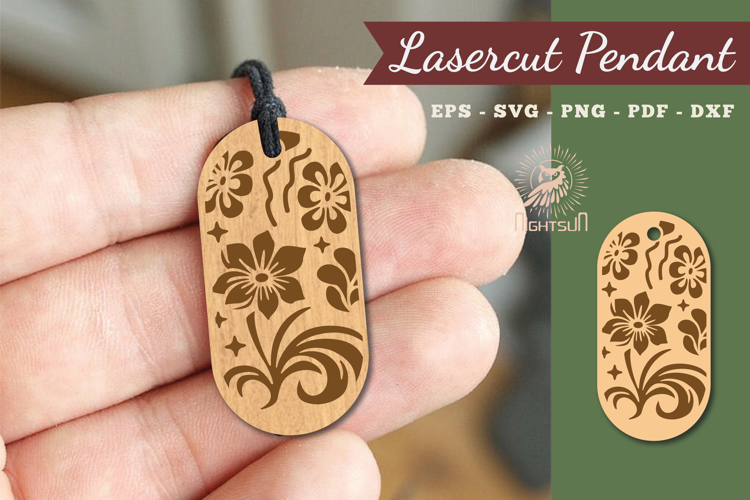 Decorative Floral Lasercut Pendant