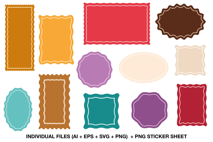 Decorative Frame Clipart Bundle, Blank Labels for Crafts