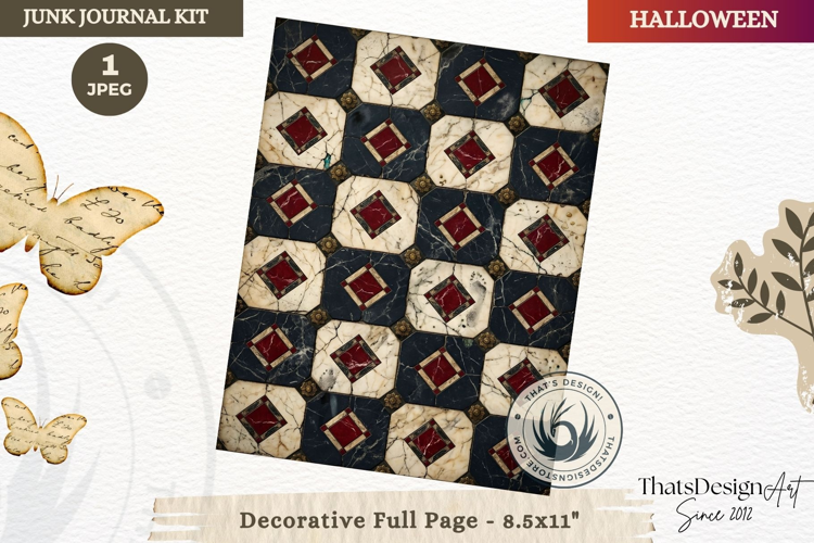 Gothic Haunted House Halloween Junk Journal decorative page