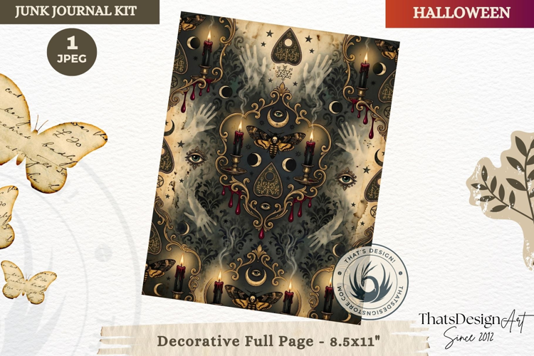 Gothic Haunted House Halloween Junk Journal decorative page