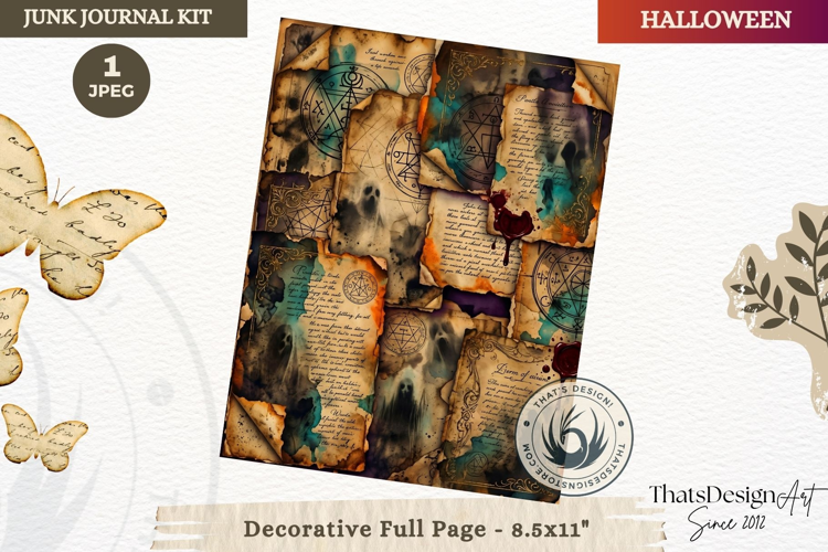 Gothic Haunted House Halloween Junk Journal decorative page