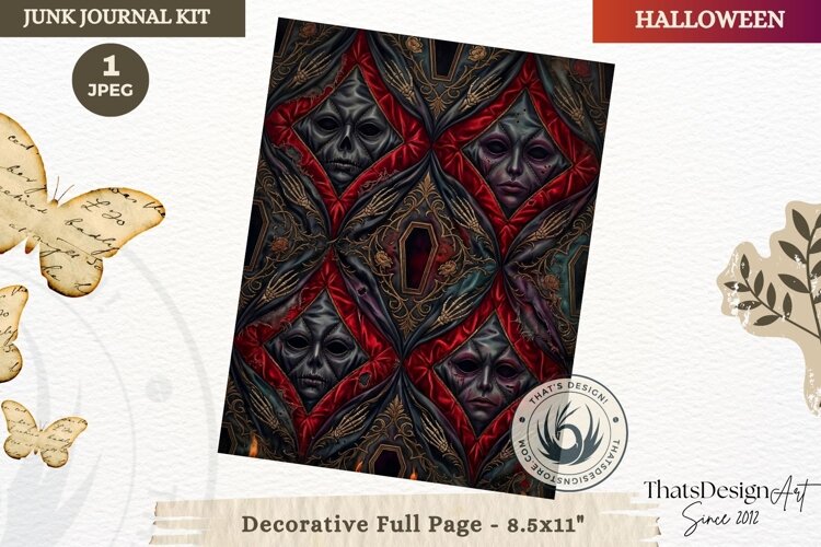 Gothic Haunted House Halloween Junk Journal decorative page example image 1