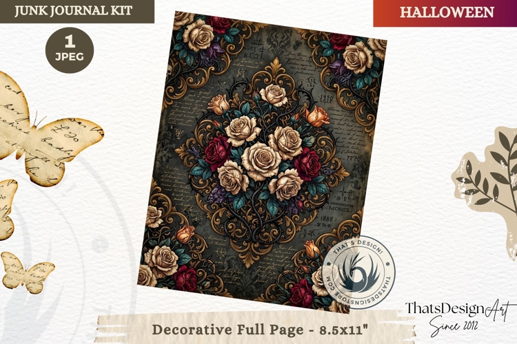 Gothic Haunted House Halloween Junk Journal decorative page