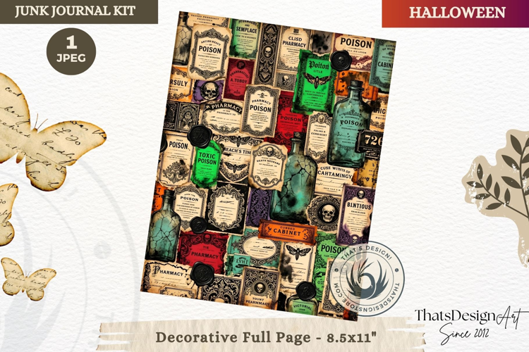 Gothic Haunted House Halloween Junk Journal decorative page