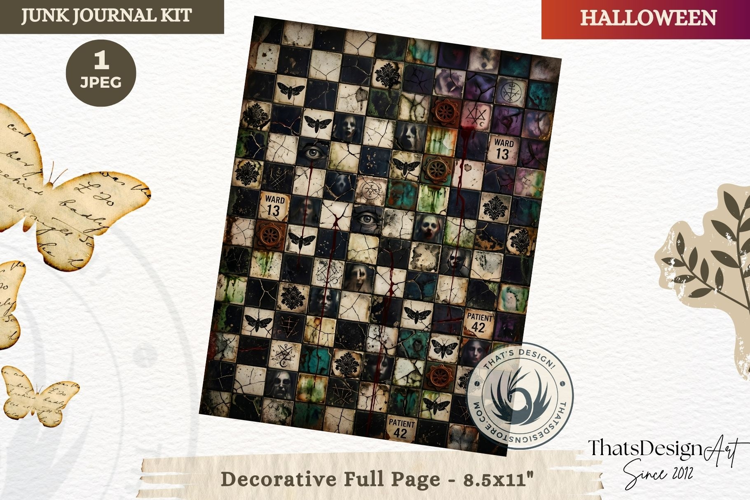 Gothic Haunted House Halloween Junk Journal decorative page