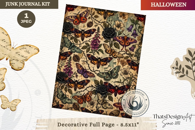 Gothic Haunted House Halloween Junk Journal decorative page