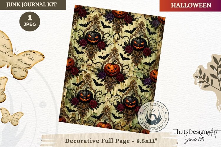 Gothic Haunted House Halloween Junk Journal decorative page example image 1