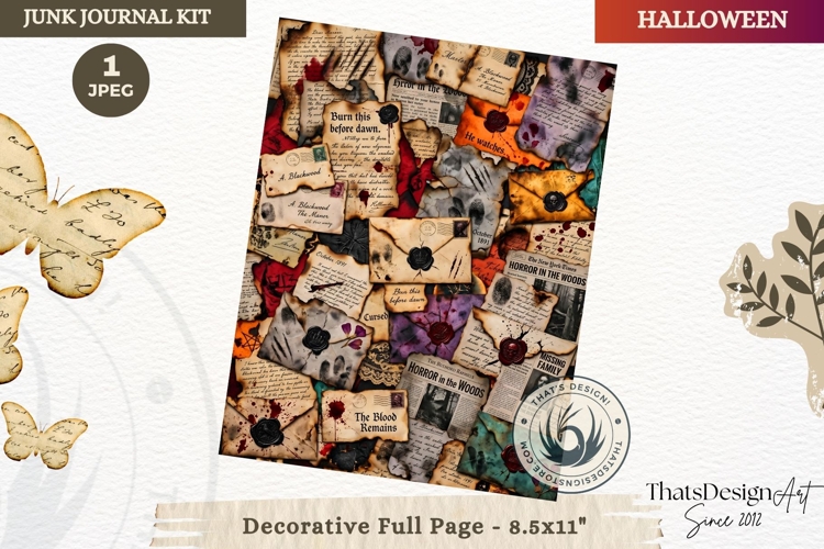 Gothic Haunted House Halloween Junk Journal decorative page