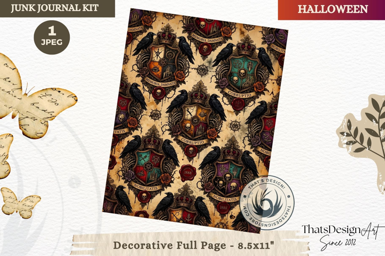 Gothic Haunted House Halloween Junk Journal decorative page