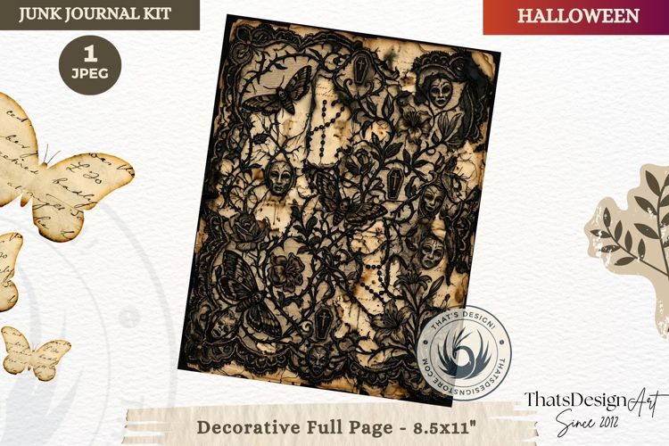 Gothic Haunted House Halloween Junk Journal decorative page