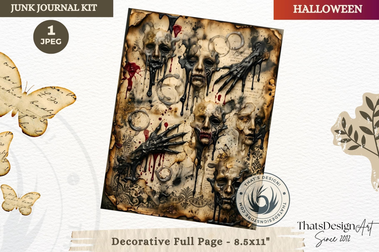 Gothic Haunted House Halloween Junk Journal decorative page