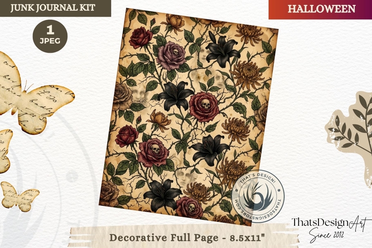 Gothic Haunted House Halloween Junk Journal decorative page