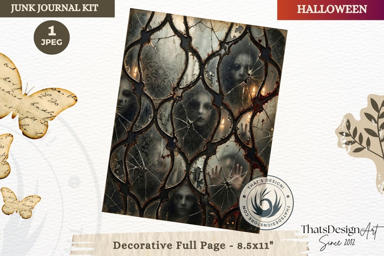 Gothic Haunted House Halloween Junk Journal decorative page