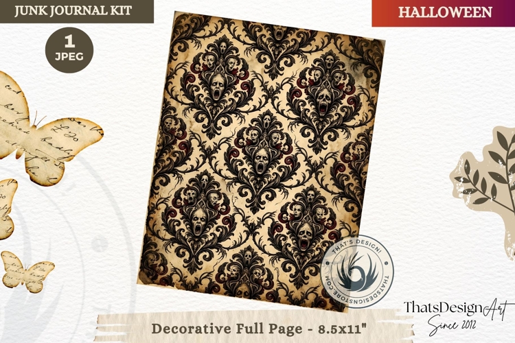Gothic Haunted House Halloween Junk Journal decorative page