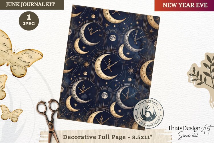 Vintage New Year Junk Journal useful Page for scrapbooking example image 1
